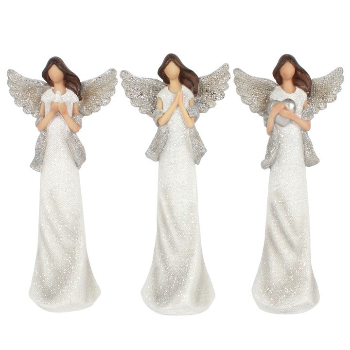 Love Pray Heart Trio Angel Ornaments