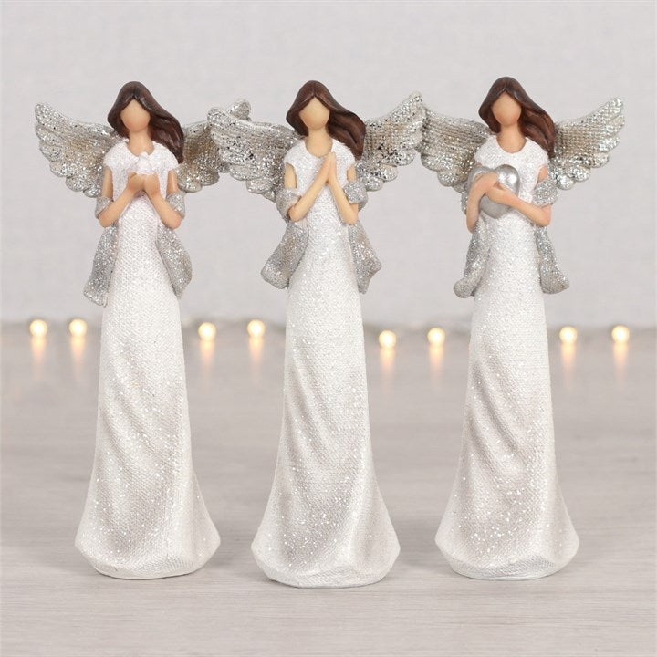 Love Pray Heart Trio Angel Ornaments