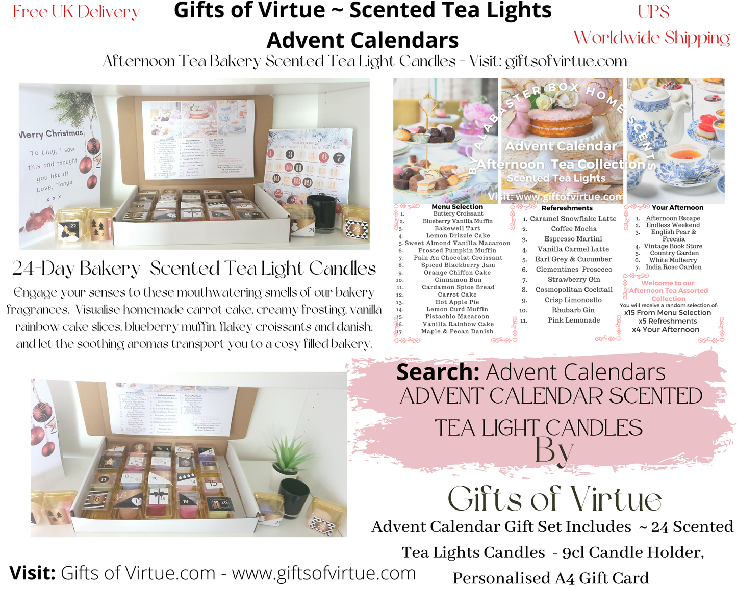 Bakery Scented Tea Light Candles 24 Day Advent Calendar