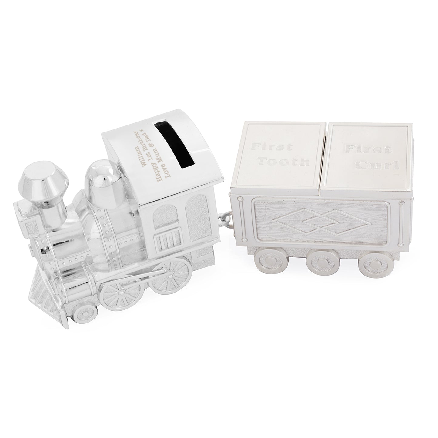 Train Money Box with Tooth & Curl Trinket Box