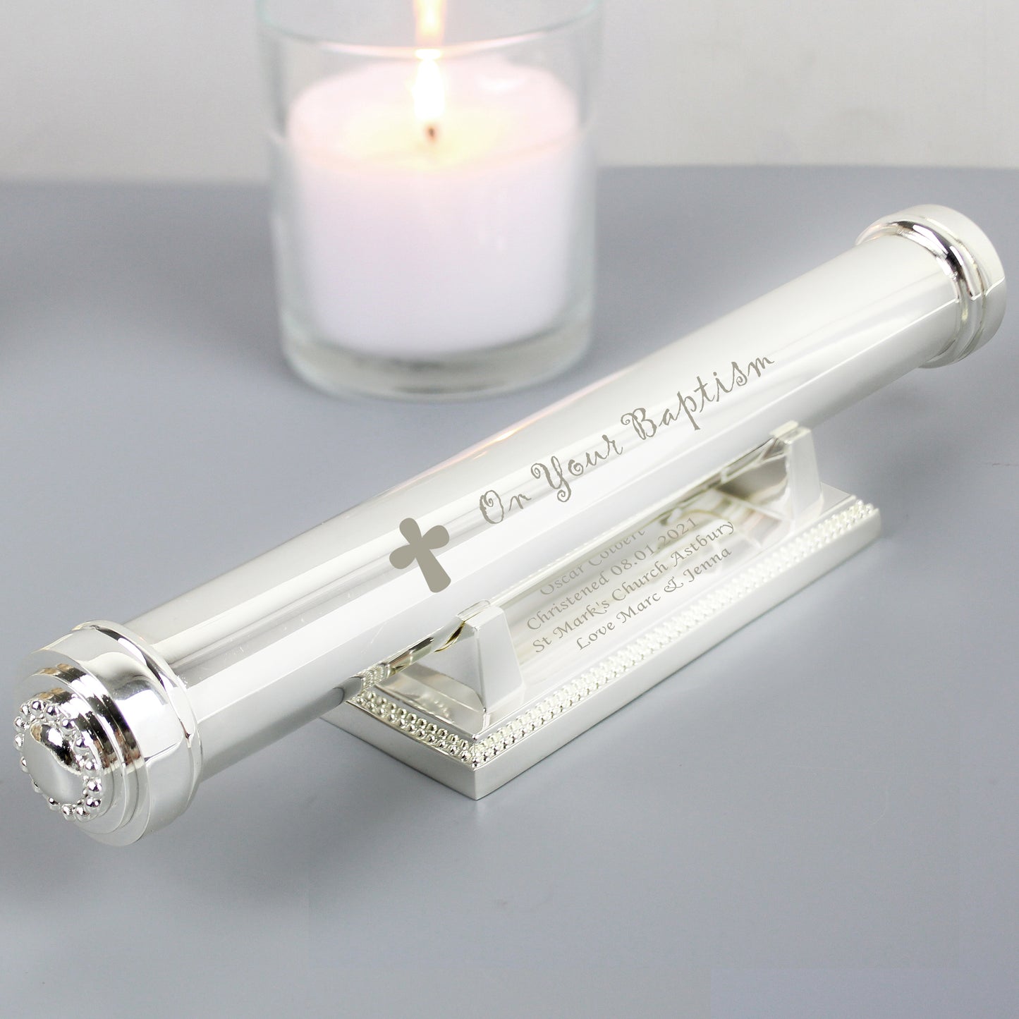 Baptism Silver Plated Certificate Holder