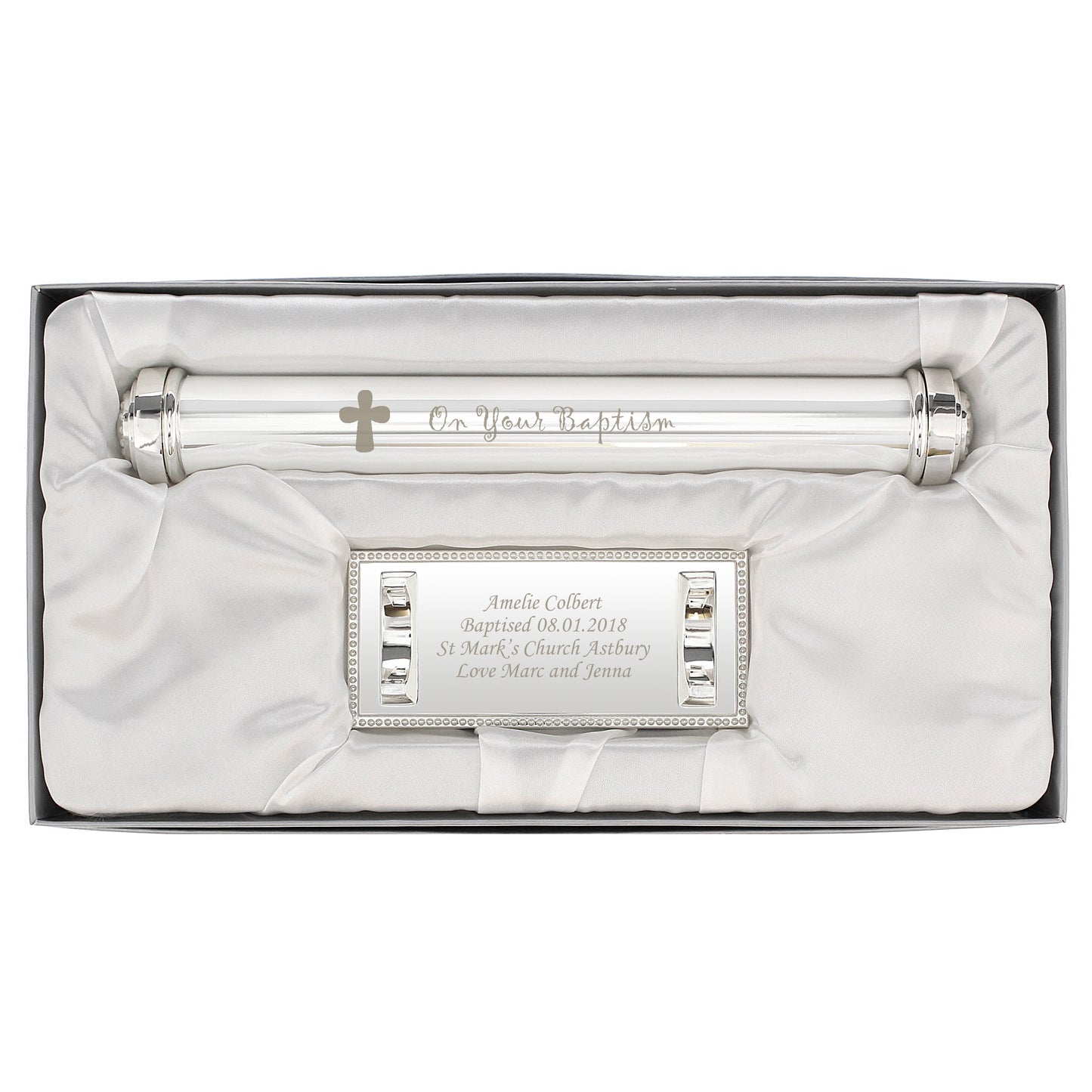 Baptism Silver Plated Certificate Holder