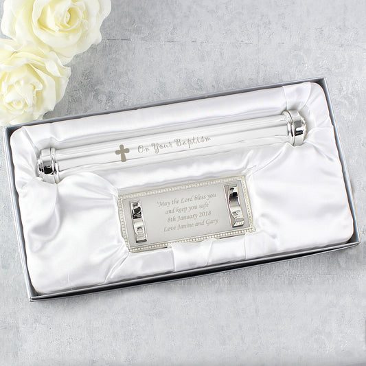 Baptism Silver Plated Certificate Holder