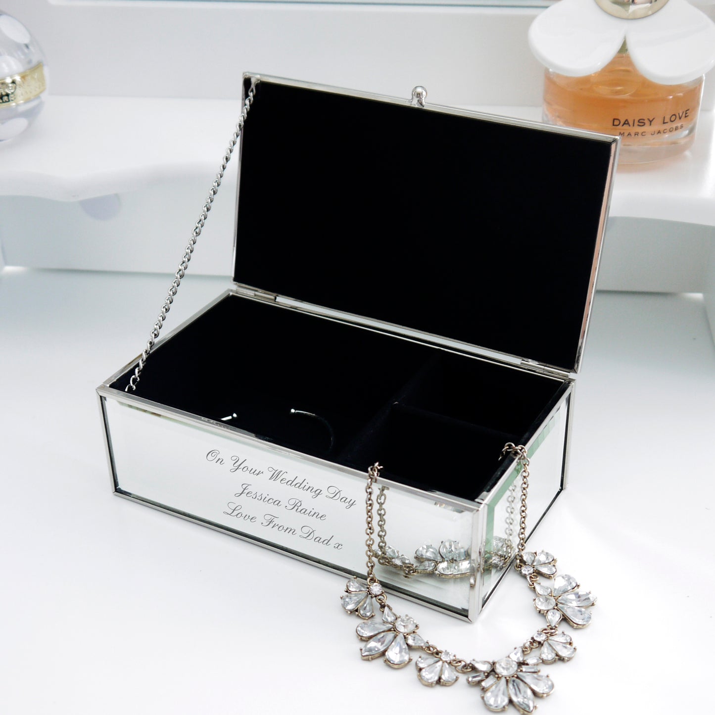 Any Message Mirrored Jewellery Box