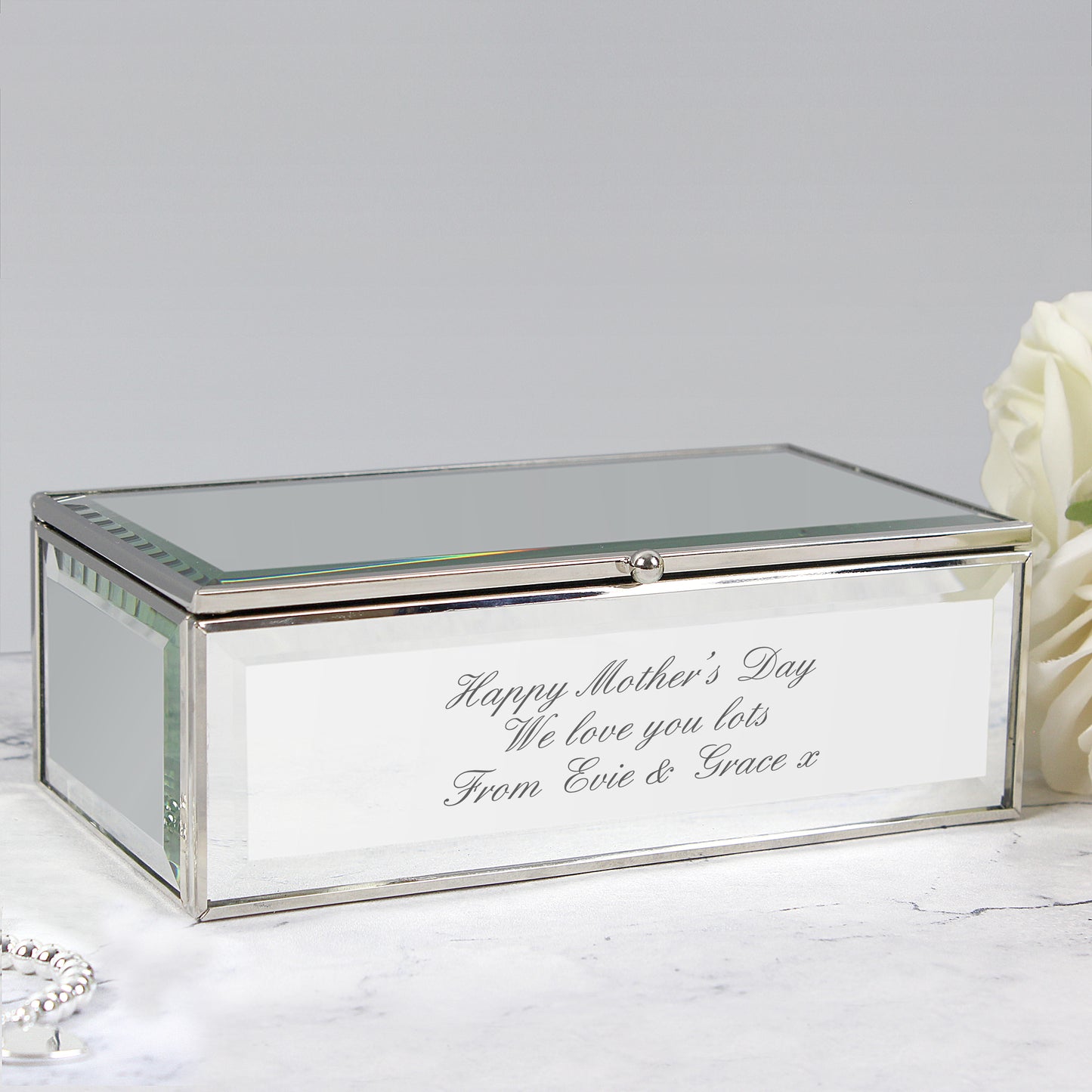 Any Message Mirrored Jewellery Box