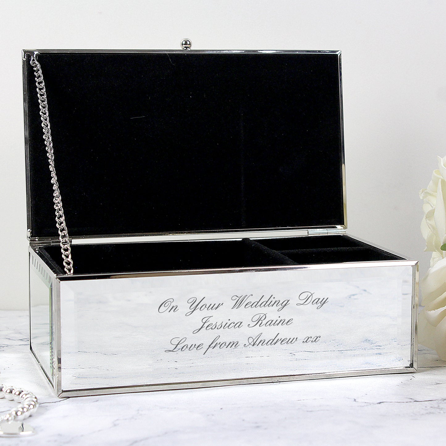 Any Message Mirrored Jewellery Box