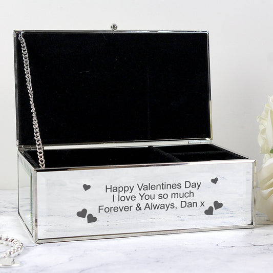 Hearts Mirrored Jewellery Box