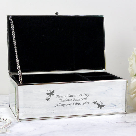 Butterflies Mirrored Jewellery Box