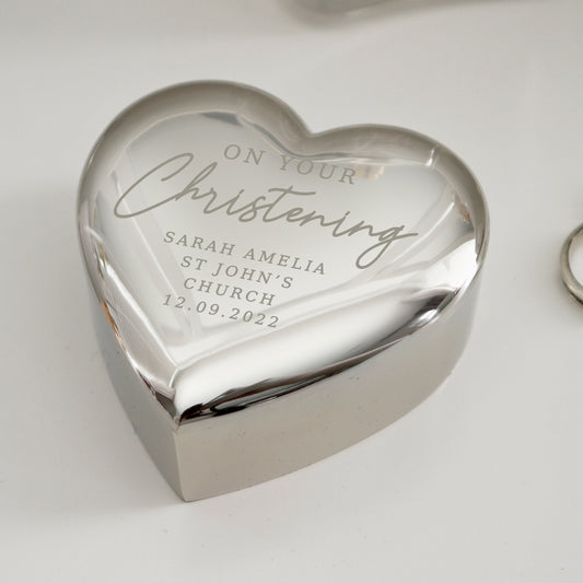 Christening Heart Trinket Box