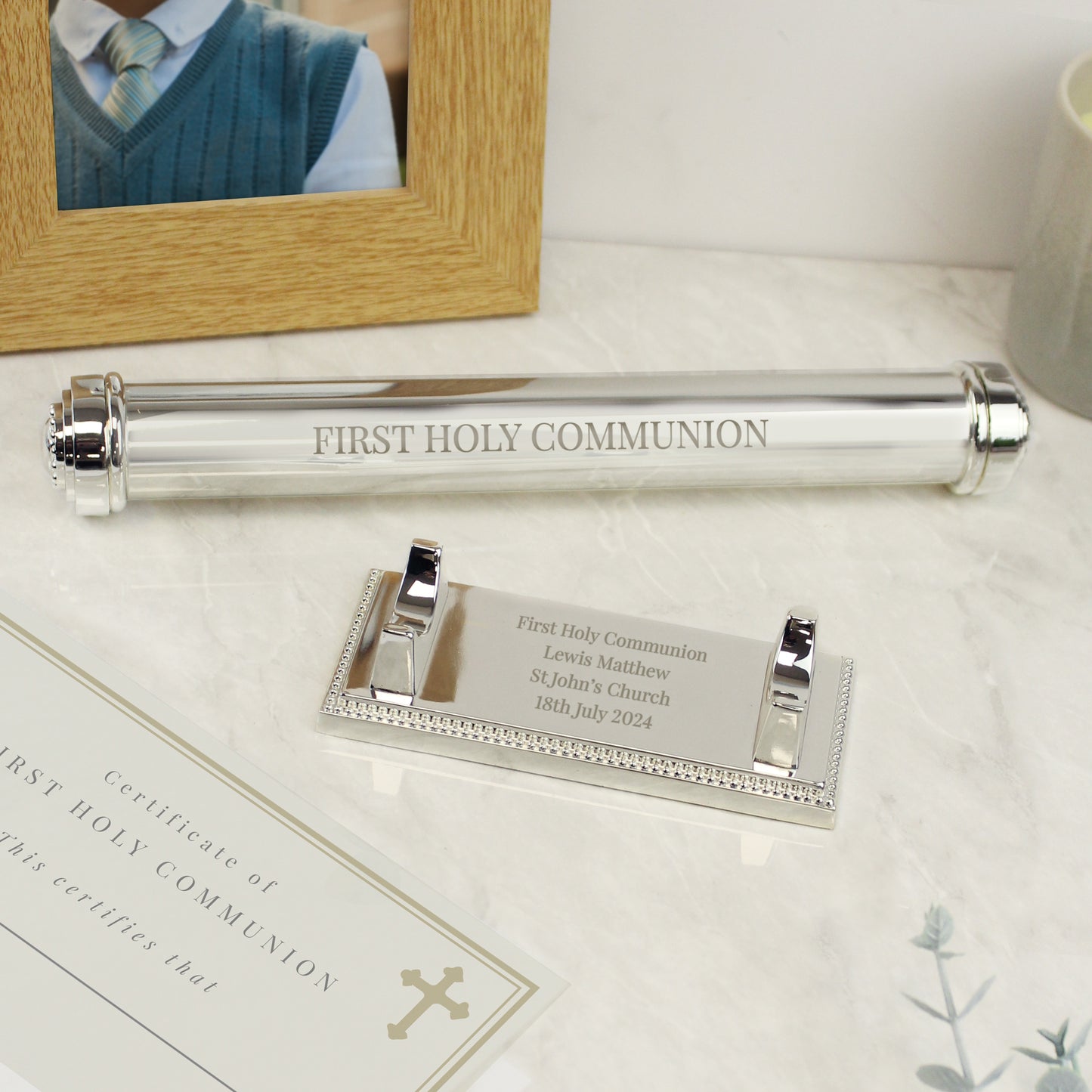 Free Text Silver Plated Certificate Holder