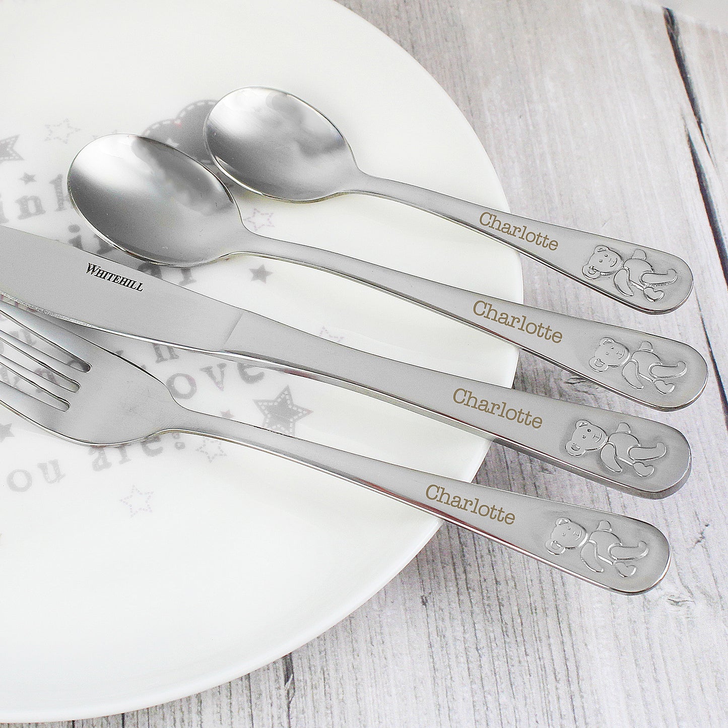 Teddy 4 Piece Embossed Cutlery Set