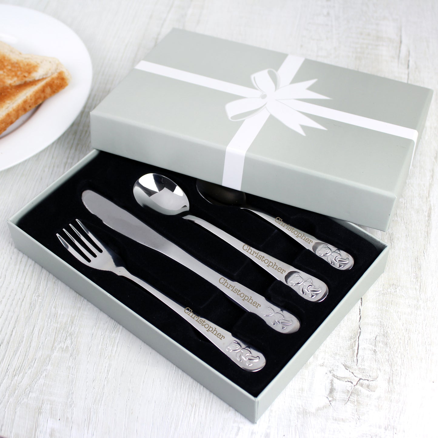 Teddy 4 Piece Embossed Cutlery Set