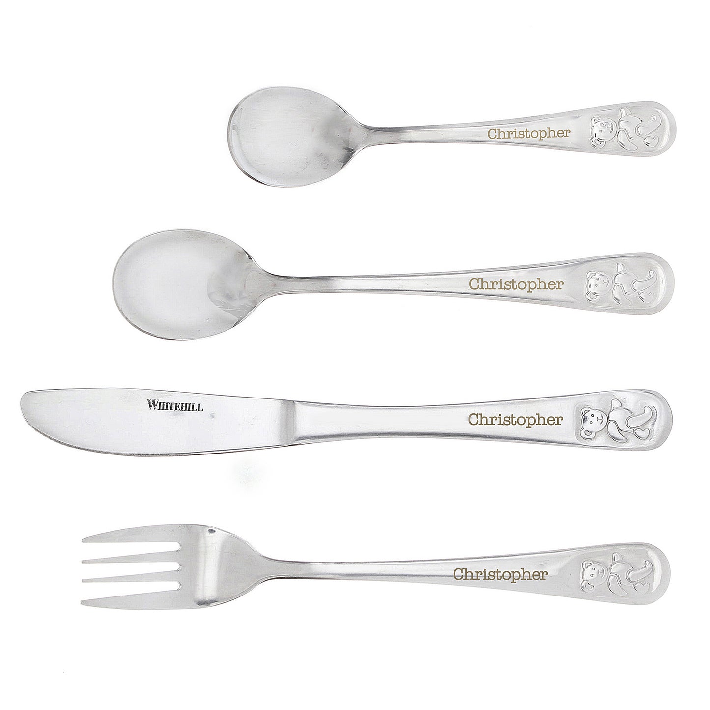 Teddy 4 Piece Embossed Cutlery Set