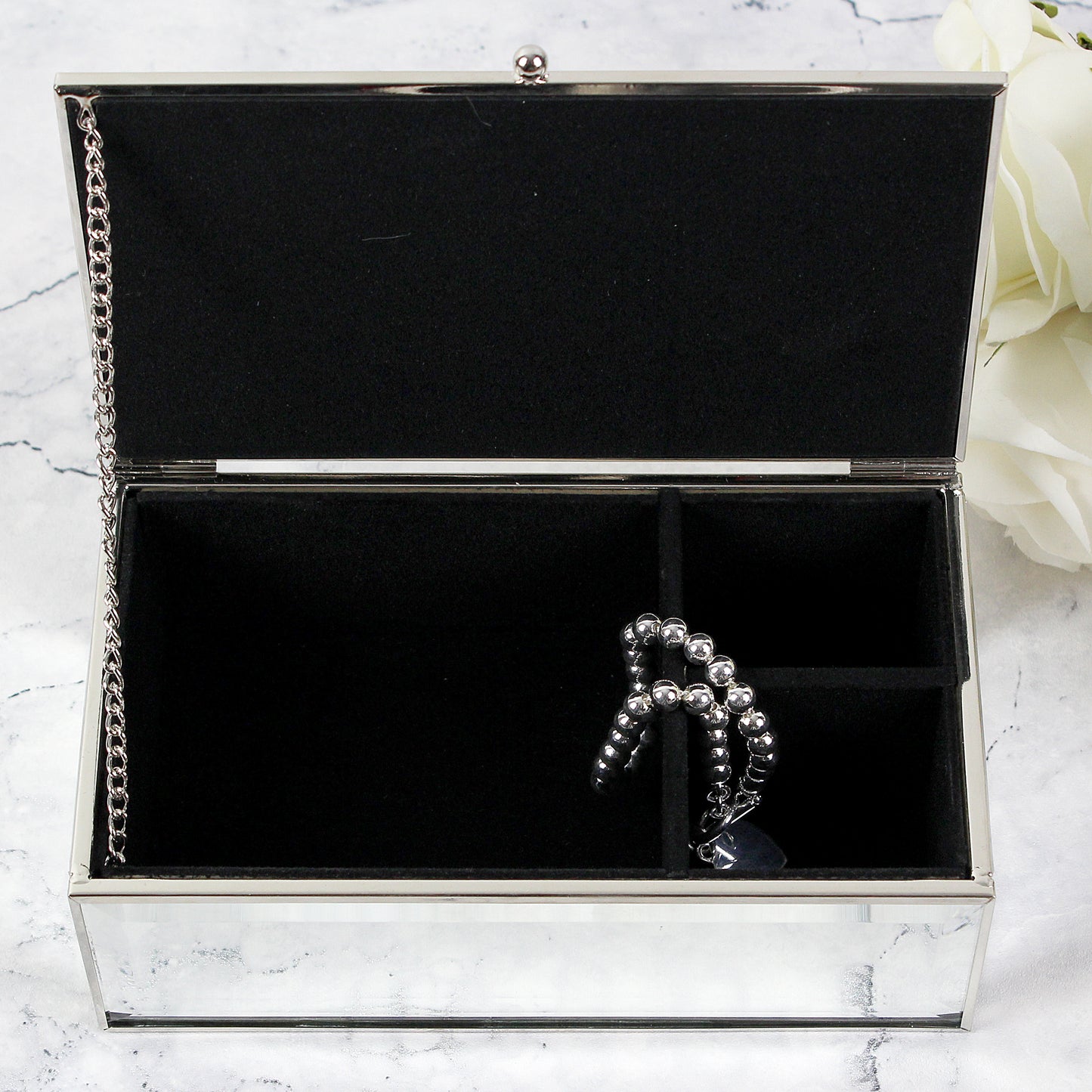 Floral Watercolour Mirrored Jewellery Box