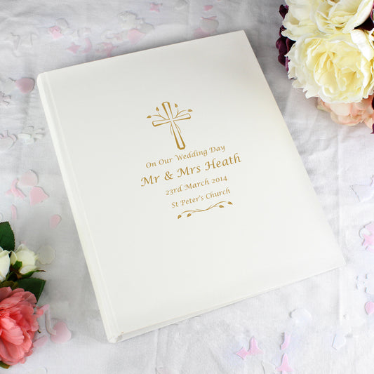 Gold Cross Satin Finish Traditional Photo Album