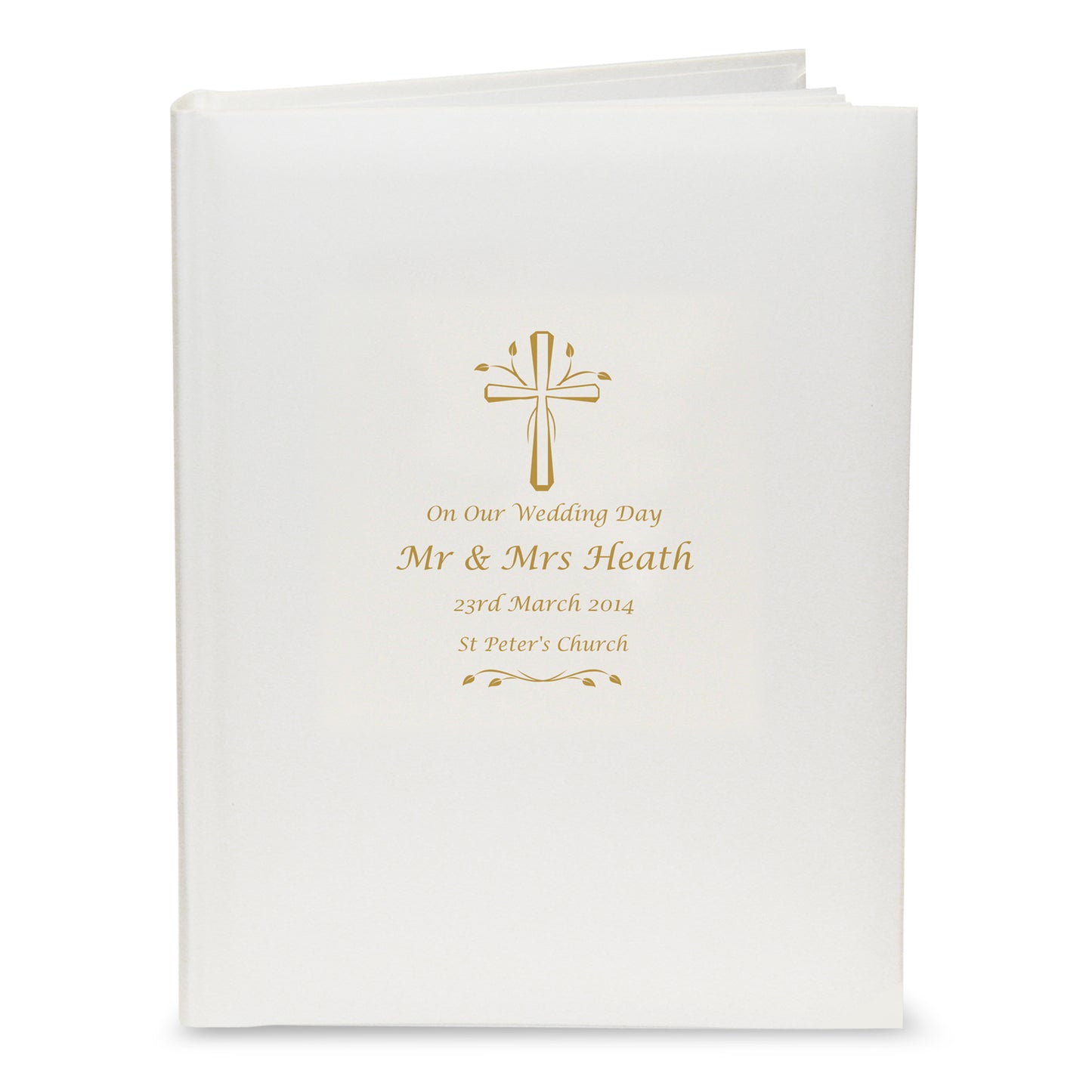 Gold Cross Satin Finish Traditional Photo Album