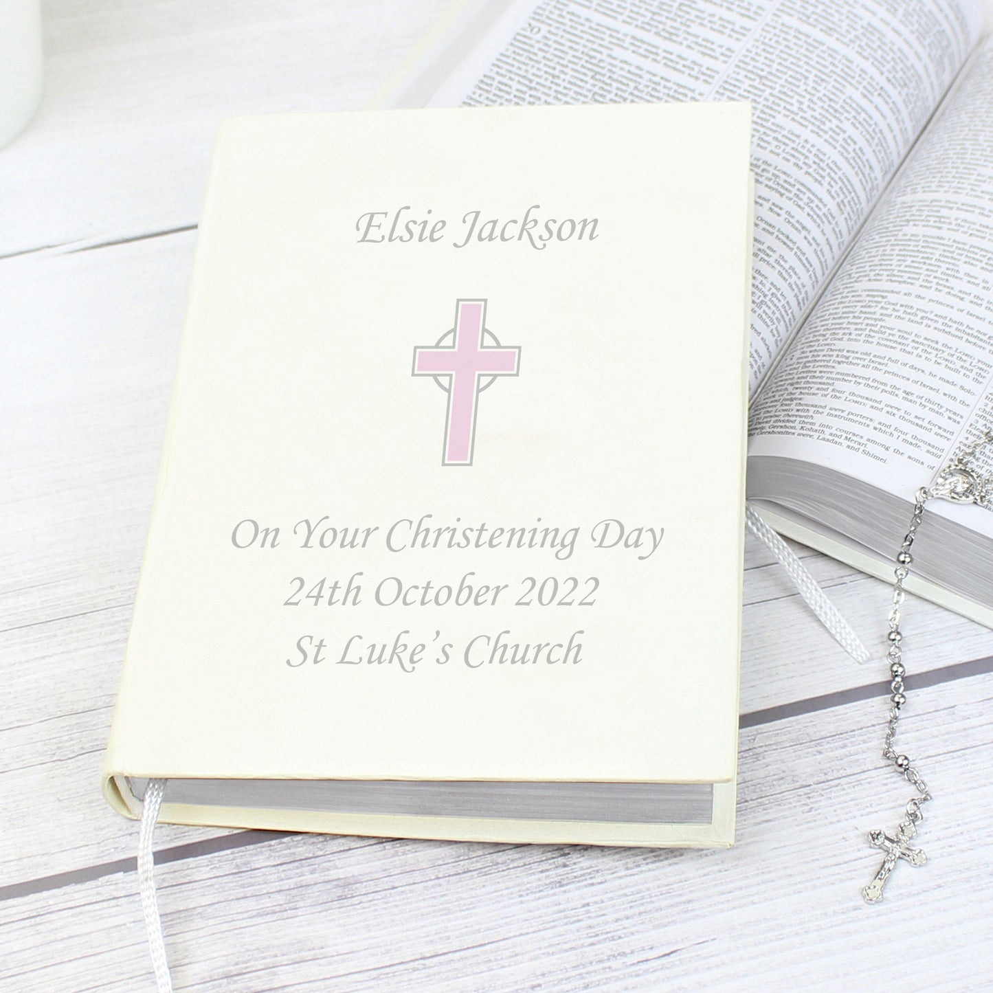 Eco Friendly Pink Cross Bible