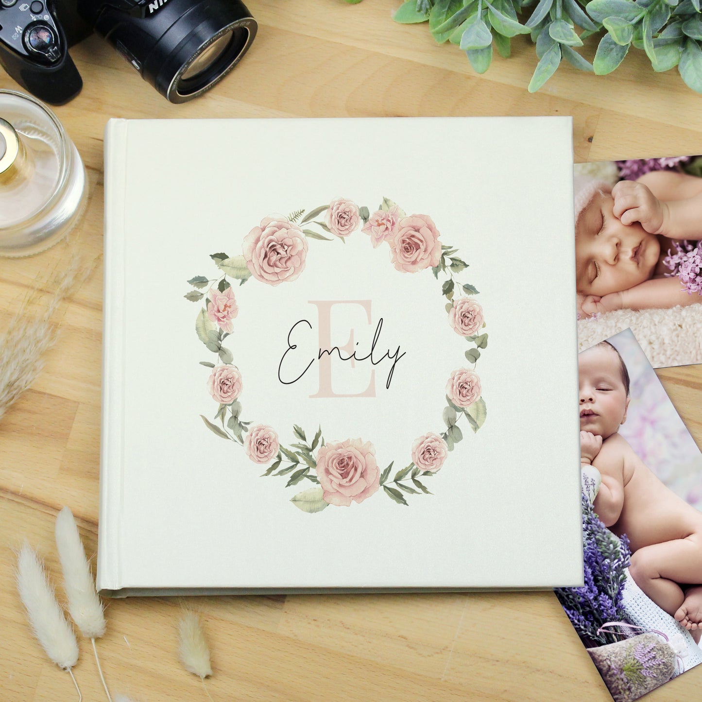 Floral Wreath Square Photo Album