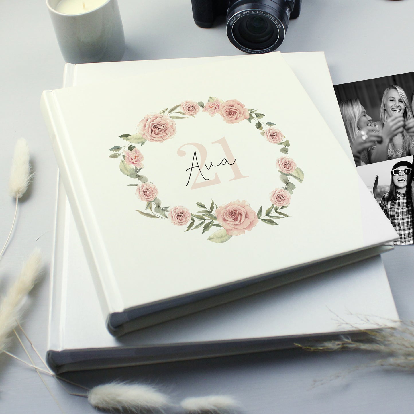 Floral Wreath Square Photo Album