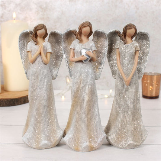 Glitter Angels Pray Love Heart